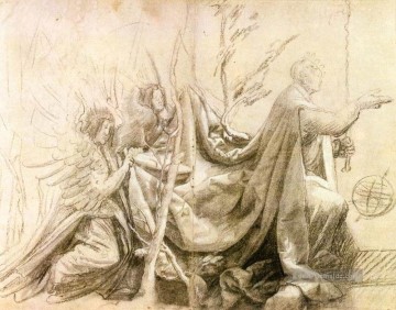 Matthias Grünewald Werke - König kniend mit zwei Engeln Renaissance Matthias Grunewald